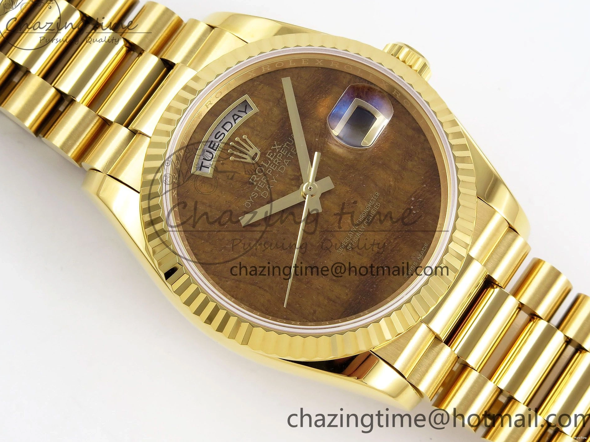 MiroTime 0324 Day Date 36 YG RAF Best Edition Brown Wave Dial on YG Bracelet A Effortless 1383